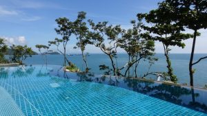 Une belle piscine à débordement pour une vue spectaculaire.
